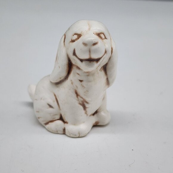 Vintage Ceramic Puppy Figurine Adorable Handcrafted Smiling Dog Statue Signed - Picture 1 of 8